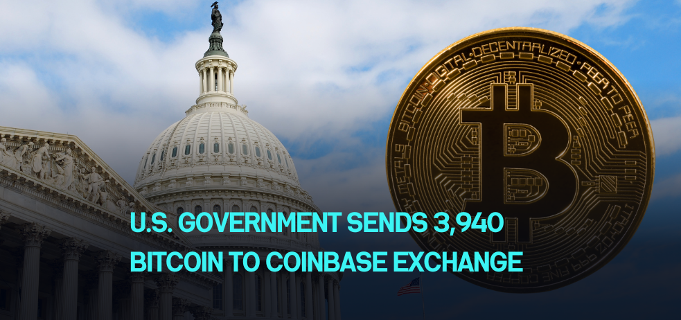 U.S. government sends 3,940 Bitcoin to Coinbase exchange