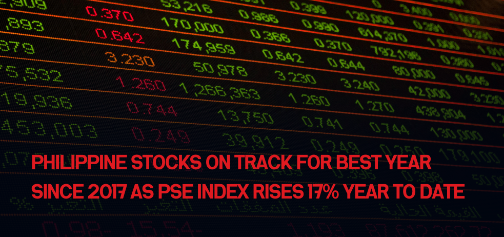 Philippine stocks on track for best year since 2017 as PSE Index rises 17% year to date